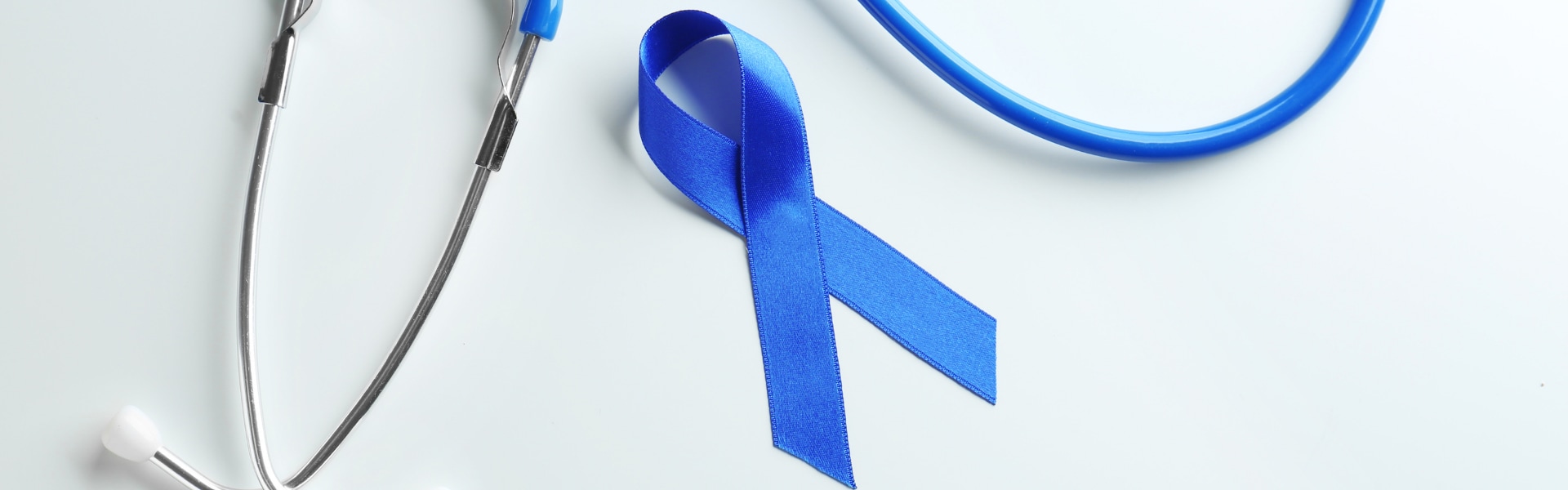 A colorectal cancer awareness ribbon.