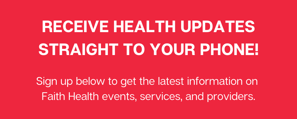 Receive health updates to your phone. Sign up below.