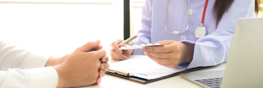 Mental health provider treating a patient.