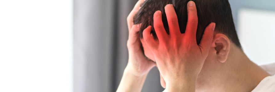 A man with a concussion.