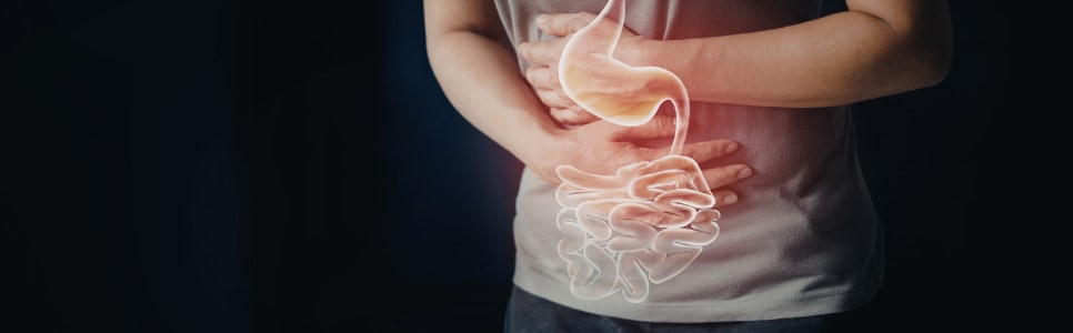 man with gastrointestinal pain