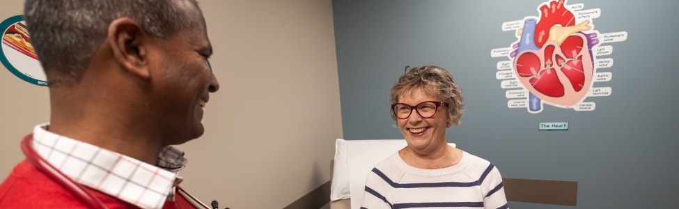 Dr. Velagapudi with patient