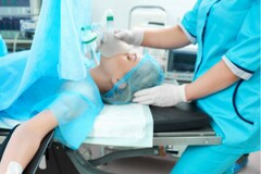 Surgical patient undergoing anesthesiology