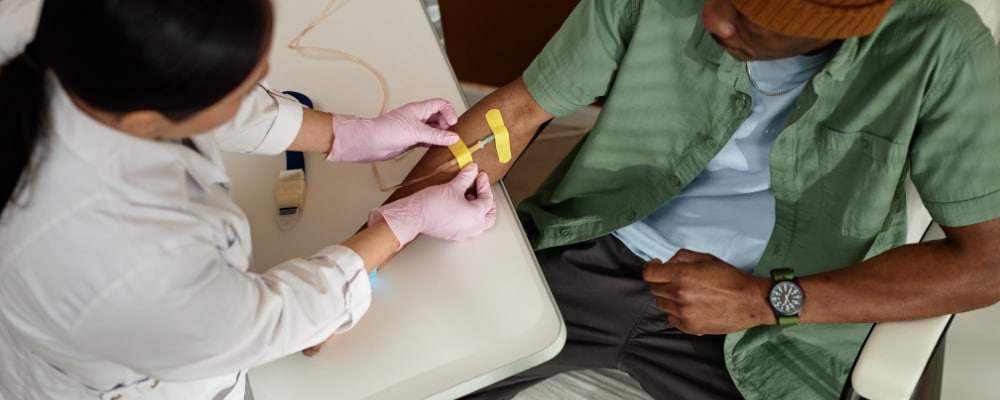 patient receiving infusion care