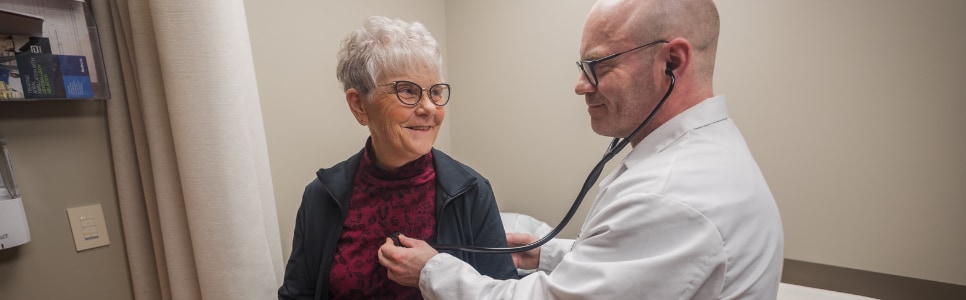 Cardiologist, Dr. Rome, with patient