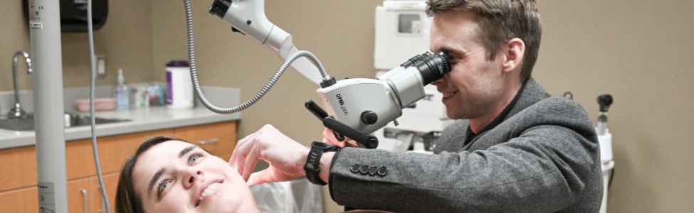 Dr. Oltman with patient